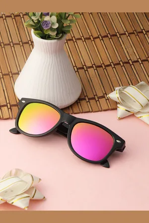PASSION PETALS Girls Pink Lens & Black Wayfarer Sunglasses 11-9pinkgoldsunglasses