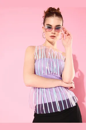 ATHENA Lavender Striped Top