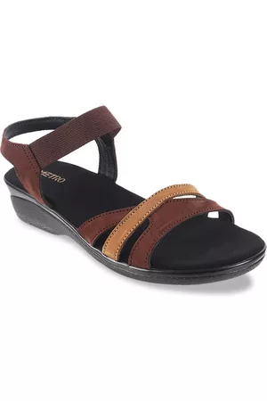 Metro Women Brown Colourblocked Sandals