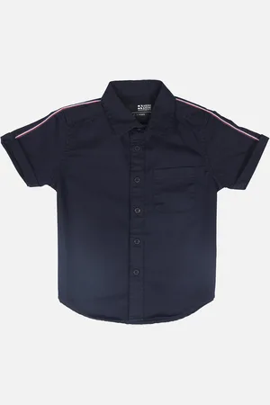 HERE&NOW Boys Navy Blue Slim Fit Casual Shirt