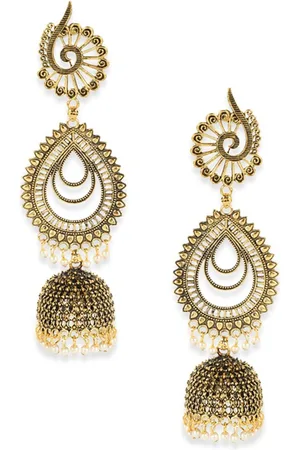 ANIKAS CREATION Gold-Plated Dome Shaped Jhumkas