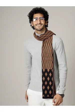 HANDICRAFT PALACE Men Brown & Black Self-Design Mufflers