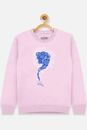 Kidsville Girls Pink Frozen Printed Sweatshirt