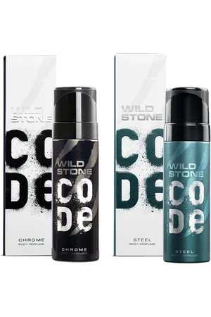 Wild Stone Men Set of 2 Long Lasting Code Body Deodorant - Steel & Chrome - 150 ml Each