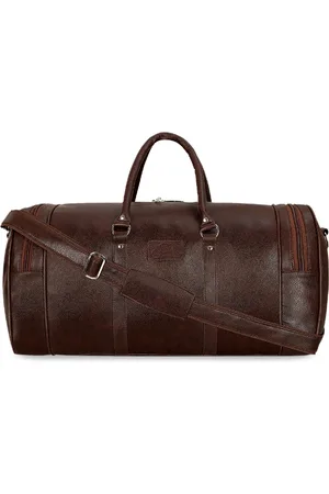 Leather World Unisex Brown Solid Large Duffel Bag