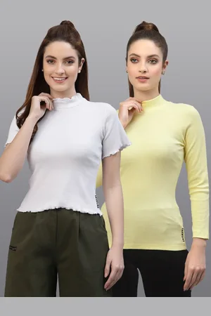 Friskers Women White & Yellow Pack Of 2 Top
