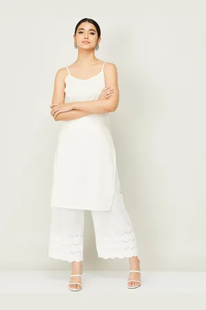 Lifestyle Women Off White Kurta with Palazzos