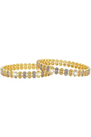 Shivansh Set of 2 Gold-Plated White AD Studded Bangle