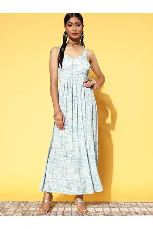 Libas Women Off-White Abstract Swirling Volume Dress