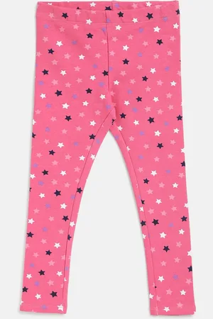 chicco Girls Pink & Navy Blue Printed Ankle-Length Leggings