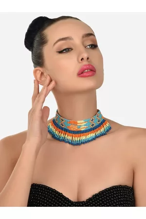 Ami Blue & Orange Choker Necklace