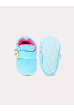 Superminis Infant Kids Blue Solid Booties