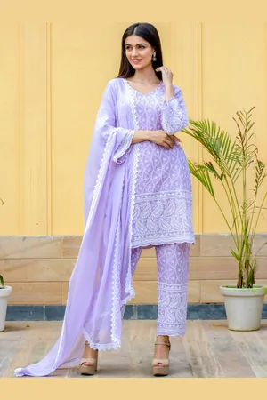 HOUSE OF JAMOTI Women Paisley Embroidered Kurta with Trouser Set