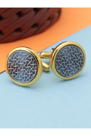 Kavove Blue & Gold-Toned Cufflink