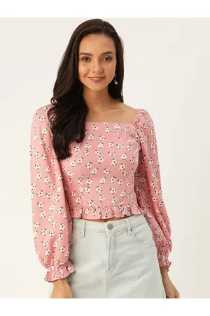 20Dresses Pink & White Floral Print Crop Top