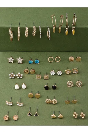 Ami Gold-Toned Contemporary Studs Earrings