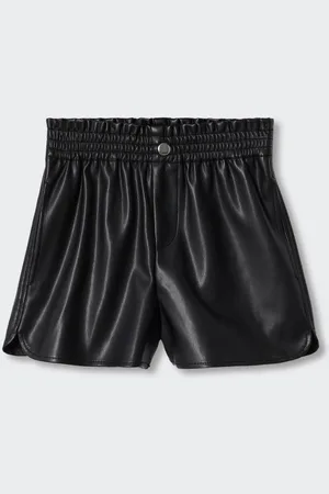 MANGO Girls Black Solid Shorts