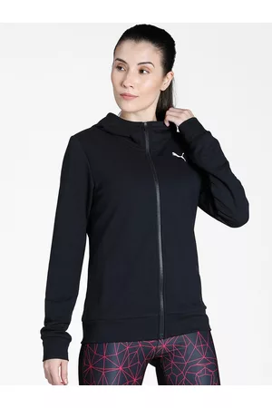 PUMA Women Black Modern Sport dryCELL Graphic Full Zip Hoodie