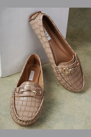 Elle Women Textured Synthetic Loafers