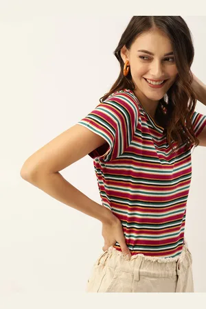 Dressberry Printed Women Round Neck Multicolor T-Shirt - Buy Dressberry  Printed Women Round Neck Multicolor T-Shirt Online at Best Prices in India