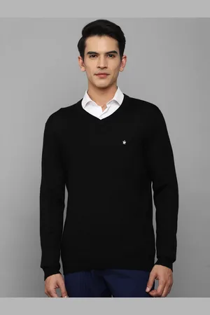 Louis Philippe Men Black Pure Cotton Pullover