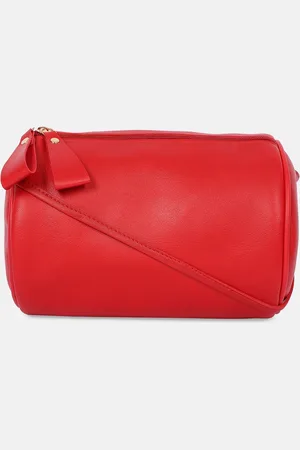 Bagsy Malone Red PU Structured Sling Bag with Bow Detail