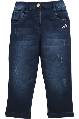 Tiny Girl Girls Low Distress Light Fade Applique Cotton Jeans