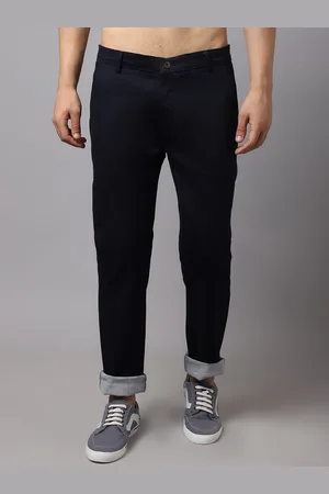 Rodamo Men Navy Blue Slim Fit Chinos Trousers