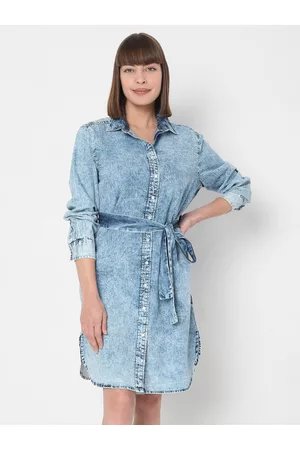VERO MODA Blue Denim Shirt Dress