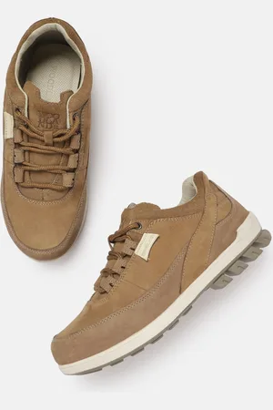 Woodland Men Camel Brown Solid Leather Sneakers