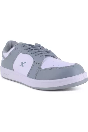 Sparx Men White abd Grey Colourblocked Sneakers