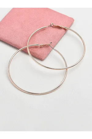 Accessorize London Women Rose Gold Mid Size Simple Hoop Earring