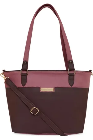 Giordano Brown Colourblocked PU Structured Handheld Bag