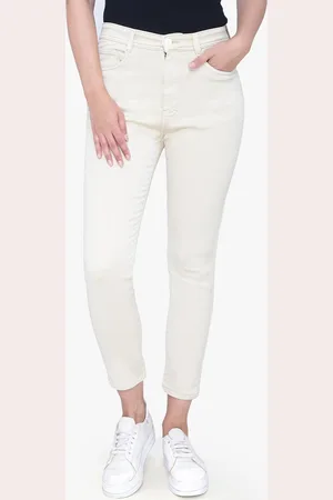 FCK-3 Women Beige Jean High-Rise Stretchable Jeans