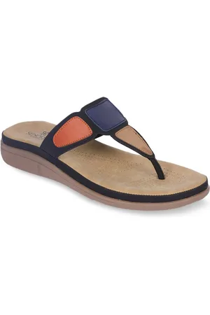 Liberty Women Blue Solid Thong Flip-Flops