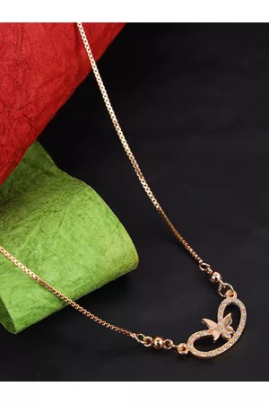 ANIKAS CREATION Gold-Plated AD-Studded Handcrafted Necklace