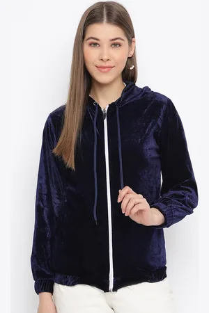 Mayra Women Blue Tailored Velvet Jacket
