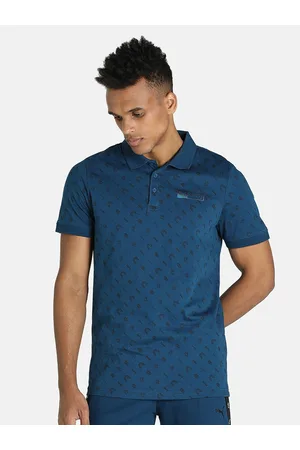 PUMA Men Printed Polo Collar Slim Fit T-shirt