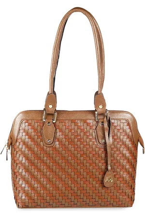 Metro Tan Brown Leather Structured Shoulder Bag