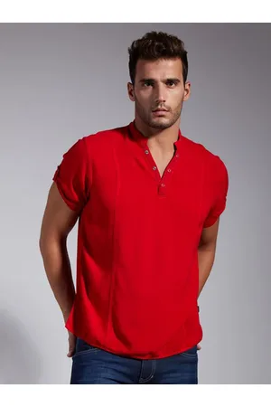 Identiti Men Red Slim Fit Casual Shirt