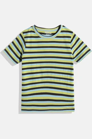 METRO KIDS COMPANY Boys Blue & Black Striped T-shirt
