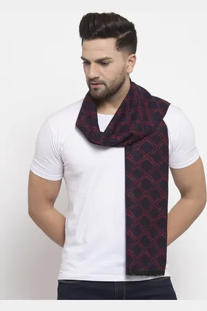 Calvadoss Men Navy Blue & Pink Printed Premium Muffler