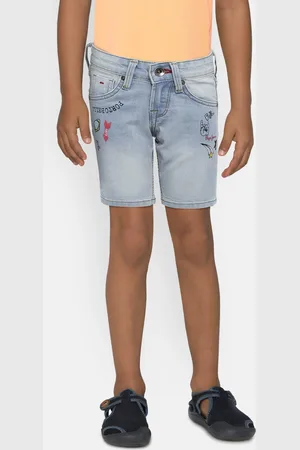 Pepe Jeans Boys Blue Washed Denim Shorts