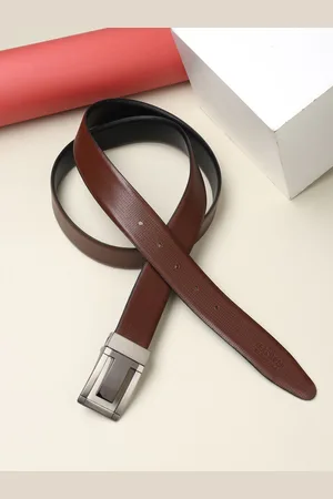 Teakwood Leathers Men Black Set Of 2 Leather Belt