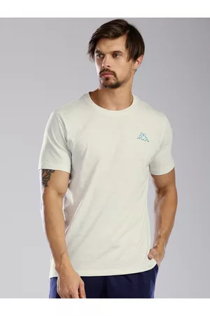 Kappa Men Off-White Solid Round Neck T-shirt