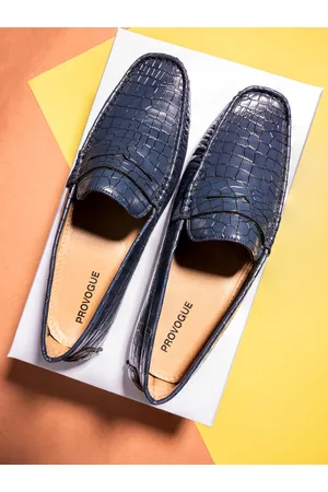 Provogue Men Blue Textured Loafers