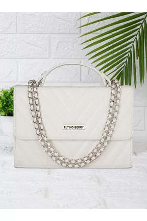 FLYING BERRY White Solid Handheld Bag