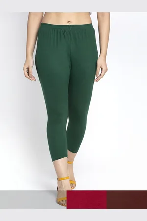 Jinfo Women Green & Maroon Pack Of 3 Solid Capris