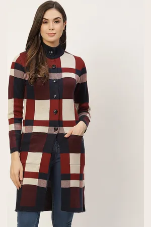 APSLEY Women Maroon & Beige Colourblocked Longline