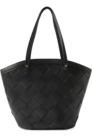 Accessorize London Women Faux Leather Cross-Weave tote Bag